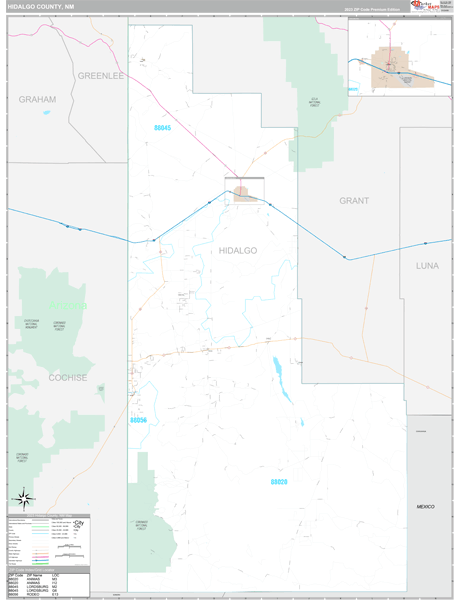 Hidalgo County, NM Zip Code Map