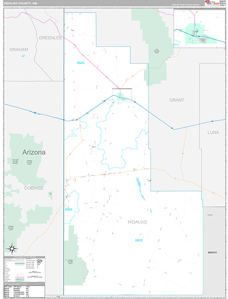 Hidalgo County, NM Zip Code Map