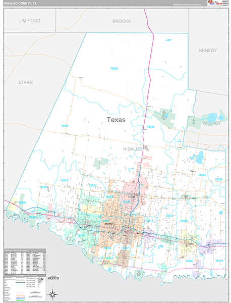 Hidalgo County, TX Zip Code Map