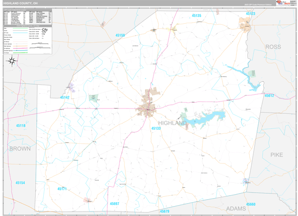 Highland County Digital Map Premium Style