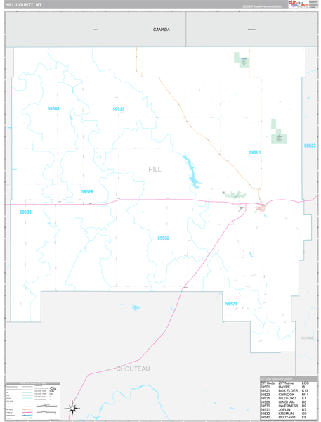 Hill County Digital Map Premium Style