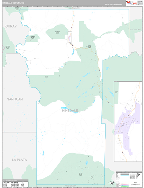 Hinsdale County, CO Zip Code Map