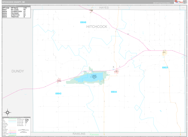 Hitchcock County Digital Map Premium Style