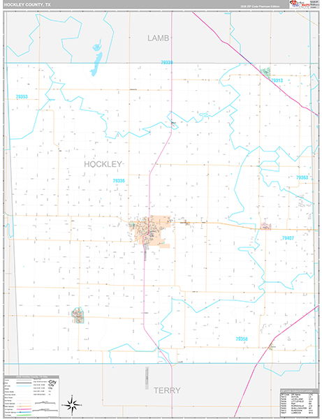 Hockley County, TX Zip Code Map