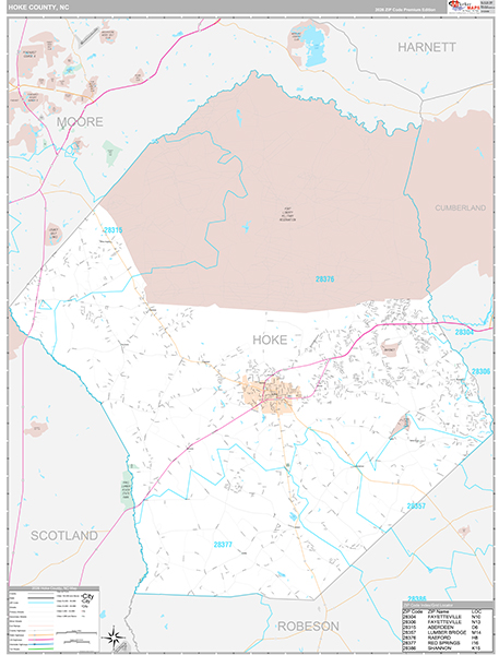 Hoke County, NC Wall Map