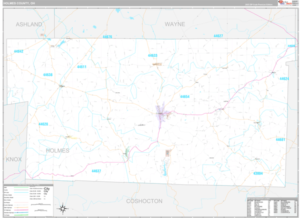 Holmes County, OH Carrier Route Wall Map