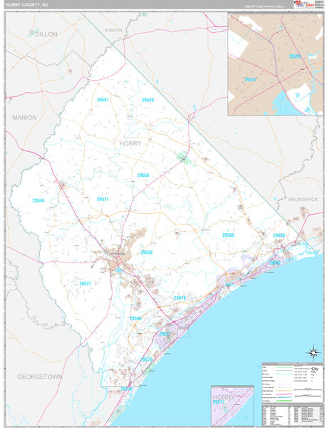 Horry County, SC Zip Code Map