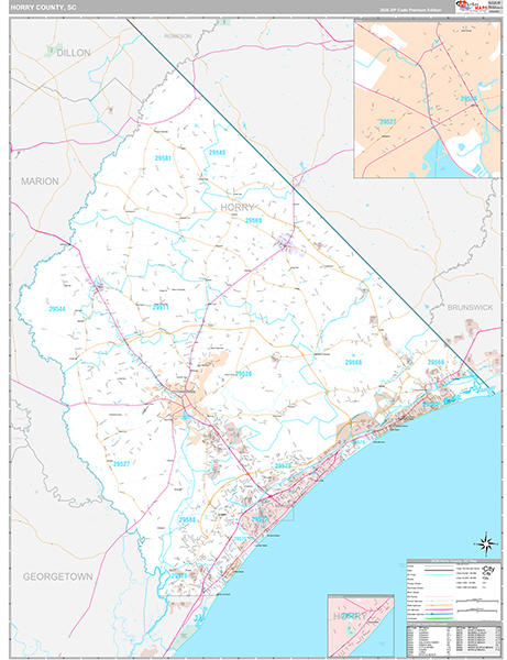 Horry County, SC Wall Map