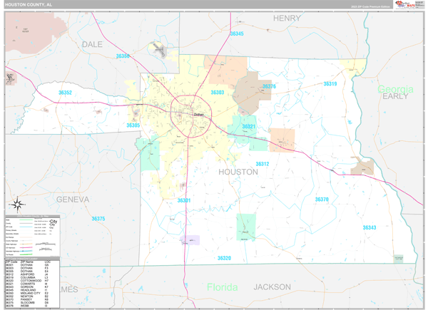 Houston County Digital Map Premium Style