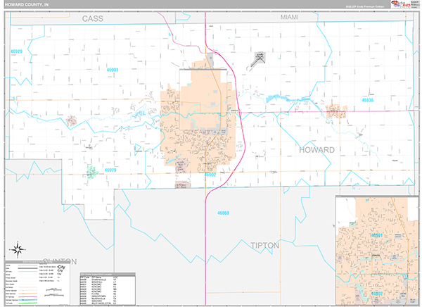 Howard County, IN Zip Code Map