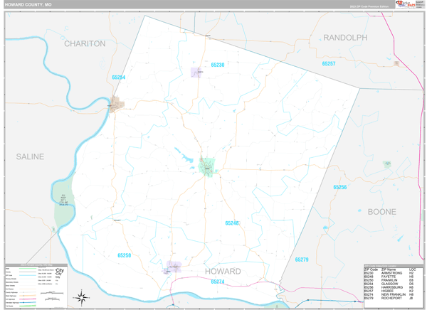 Howard County, MO Wall Map