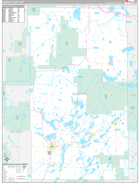 Hubbard County, MN Wall Map