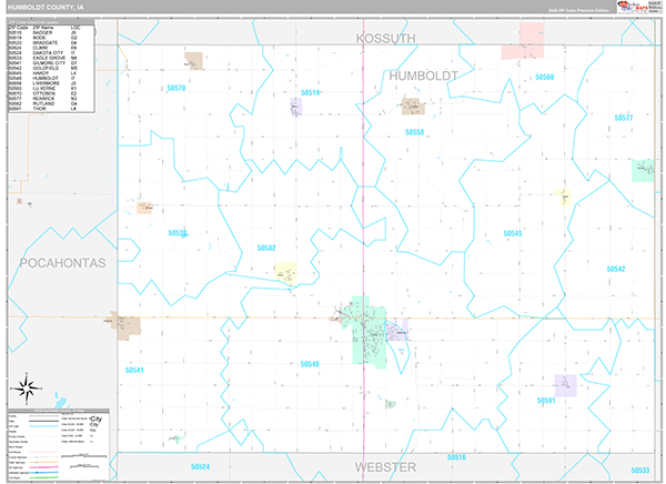 Humboldt County, IA Wall Map