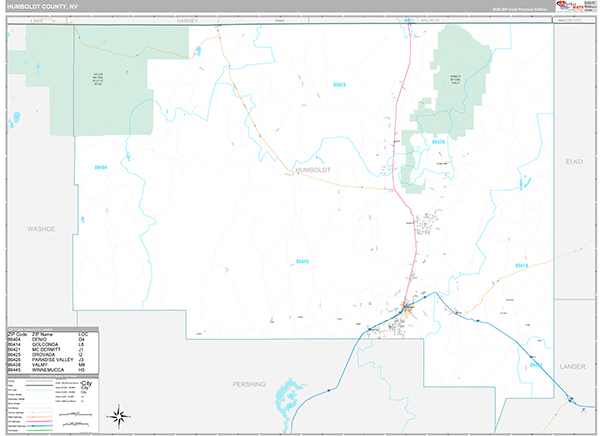 Humboldt County, NV Wall Map