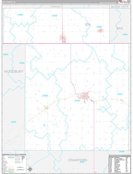 Ida County, IA Wall Map