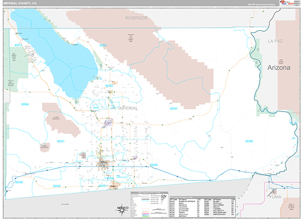 Imperial County, CA Map Premium Style