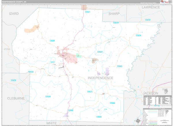 Independence County, AR Wall Map