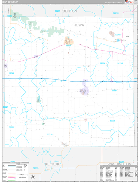 Iowa County, IA Wall Map