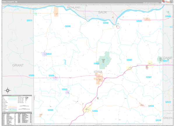 Iowa County Digital Map Premium Style