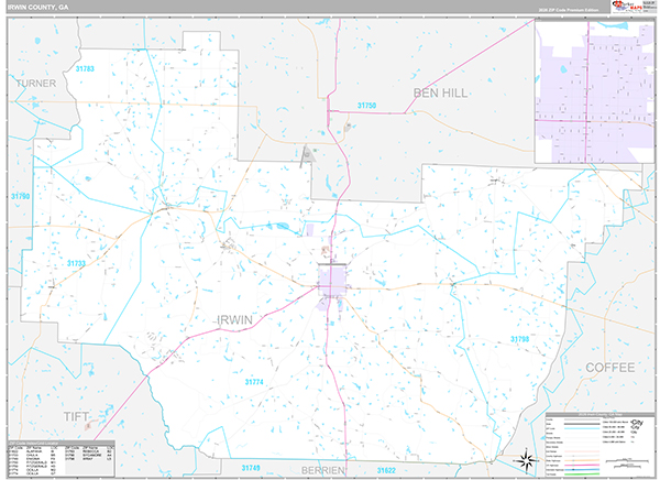 Irwin County, GA Zip Code Map
