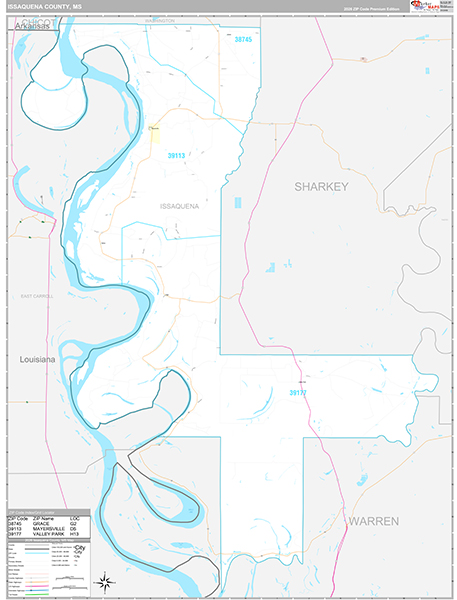 Issaquena County, MS Zip Code Map