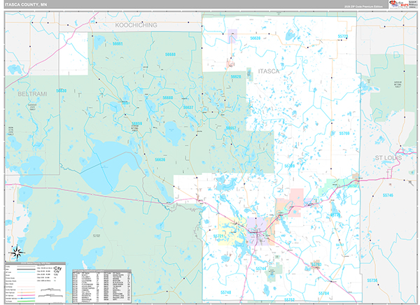 Itasca County, MN Wall Map