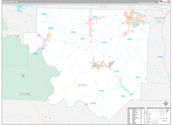 Izard County Digital Map Premium Style