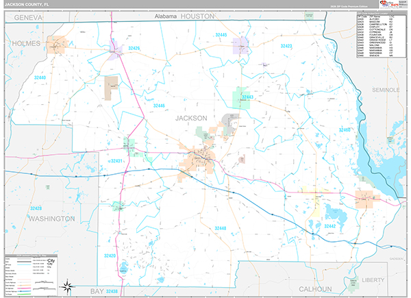 Jackson County, FL Wall Map