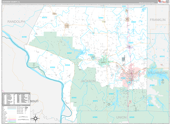 Jackson County, IL Zip Code Map