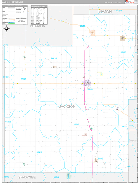 Jackson County, KS Zip Code Map