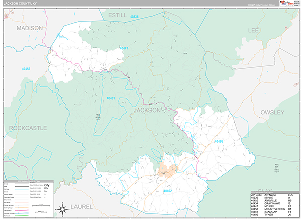 Jackson County, KY Zip Code Map