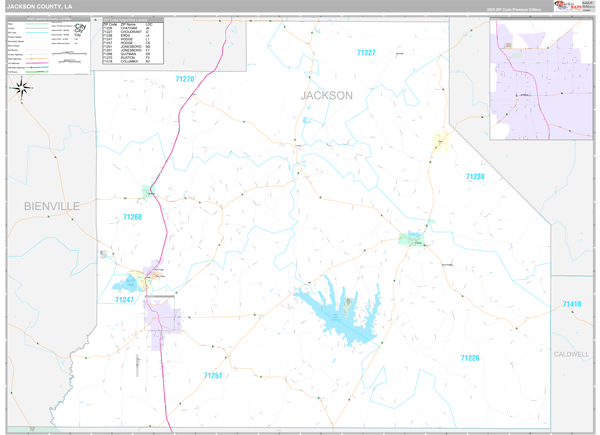 Jackson Parish (County), LA Wall Map