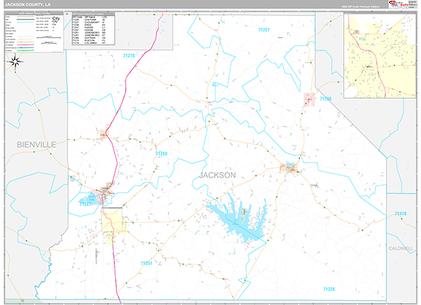 Jackson County, LA Wall Map