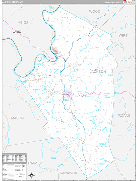 Jackson County, WV Wall Map