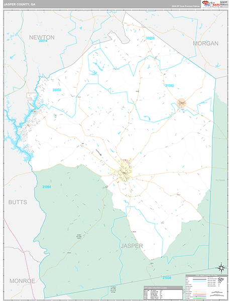 Jasper County, GA Zip Code Map