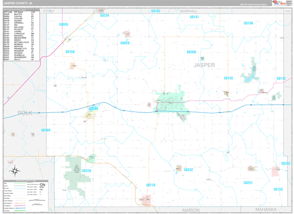 Jasper County, IA Wall Map