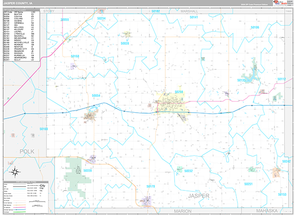 Jasper County, IA Zip Code Map