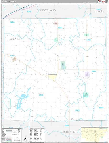 Jasper County, IL Zip Code Map