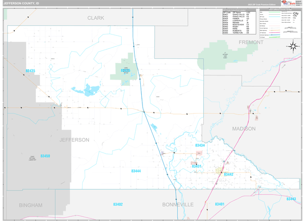 Jefferson County, ID Wall Map