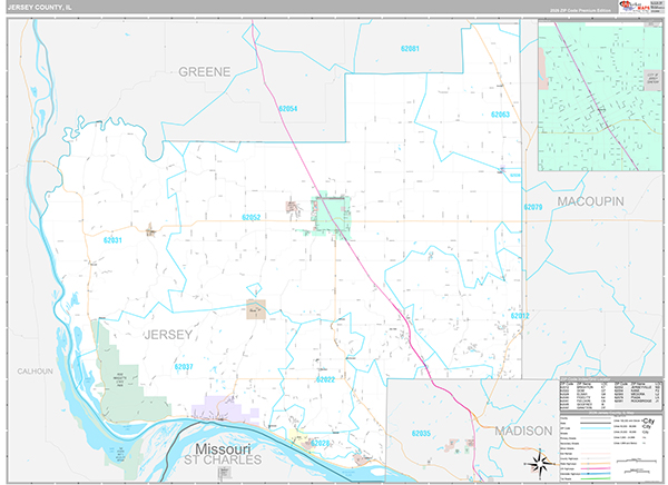 Jersey County, IL Zip Code Map