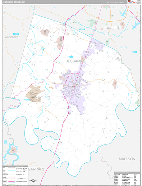 Jessamine County, KY Zip Code Map