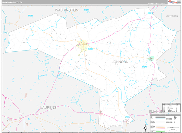 Johnson County, GA Zip Code Map