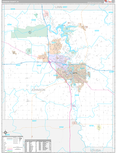 Johnson County, IA Wall Map
