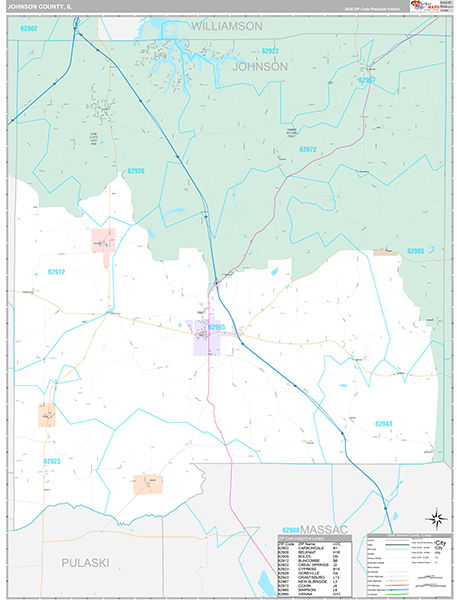 Johnson County, IL Zip Code Map