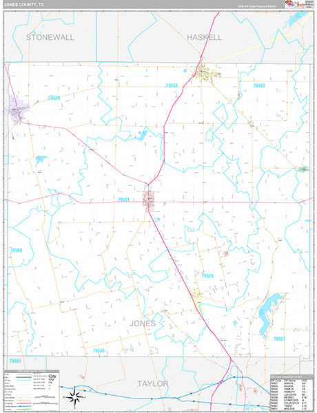 Jones County, TX Zip Code Map