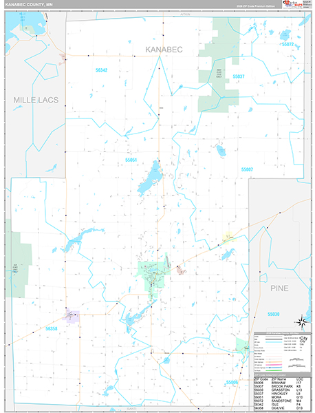 Kanabec County, MN Wall Map
