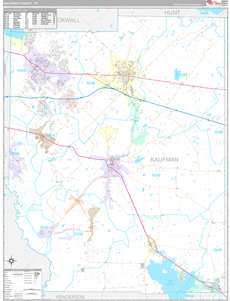Kaufman County, TX Zip Code Map