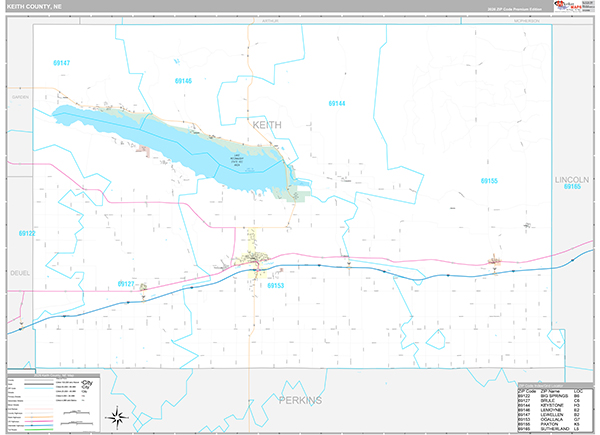 Keith County, NE Zip Code Map
