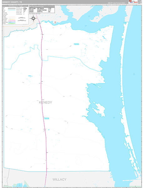Kenedy County, TX Zip Code Map