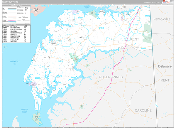 Kent County, MD Wall Map